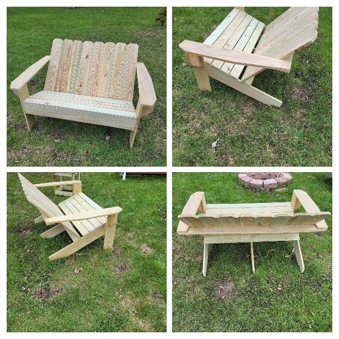 Outdoor Furniture: Adirondack Bench example 2